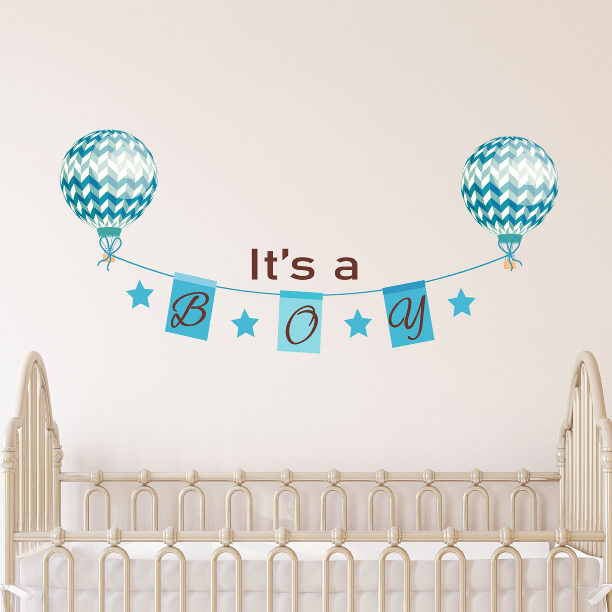 Personalized Boy Wall Banner Stickers for Pregnancy Announcement, Baby Shower, Nursery Decor