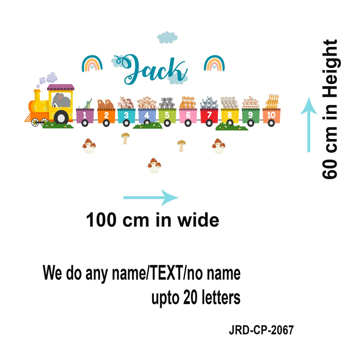 Custom Name Number Train Wall Stickers