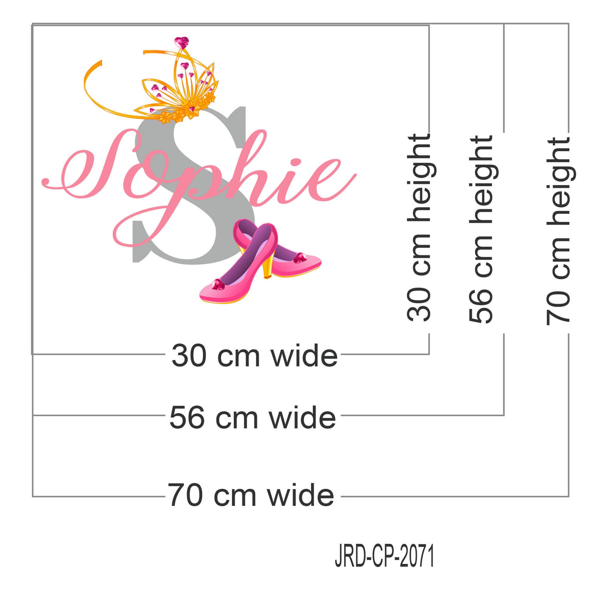 Princess Crown Wall Decal custom Name Initial wall stickers Girls bedroom baby nursery tiara Decor Removable Vinyl