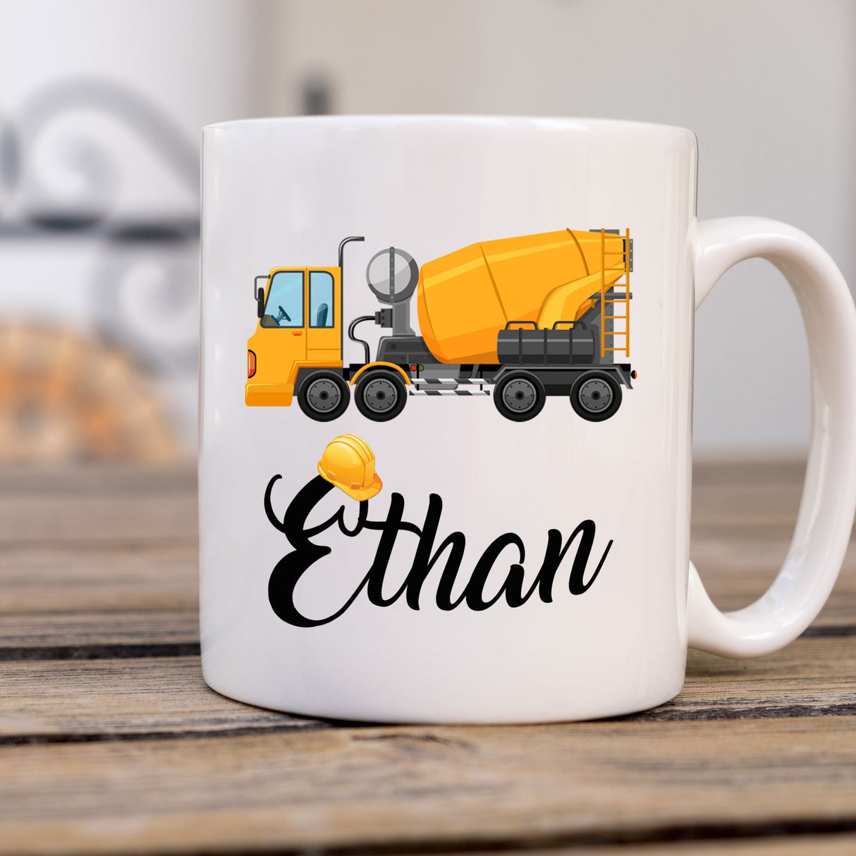 Construction Truck Peraonalised Name Mugs