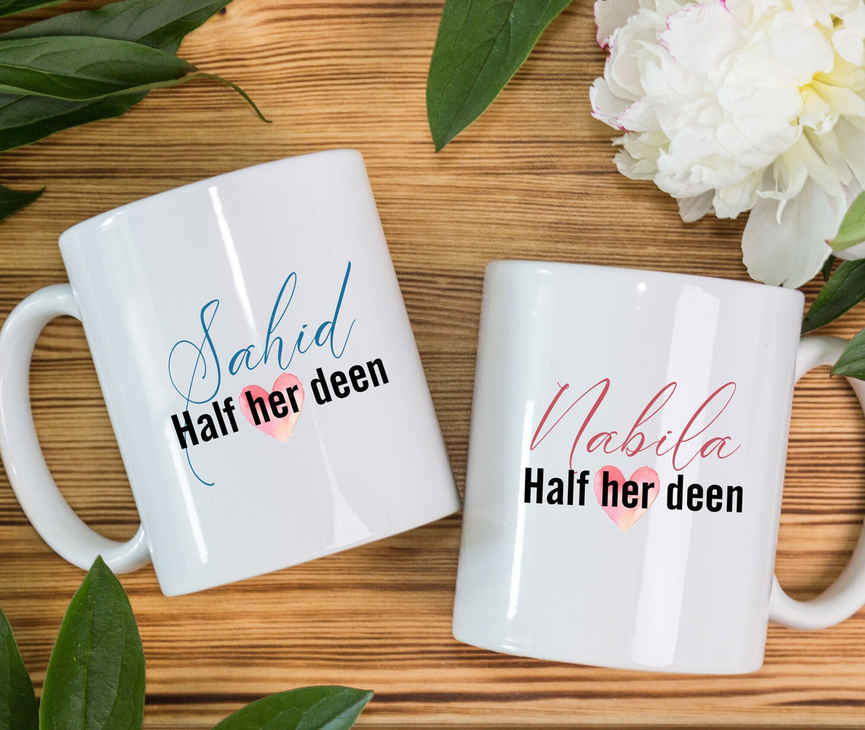 Half Her Deen and Half His Deen Coffee Mugs