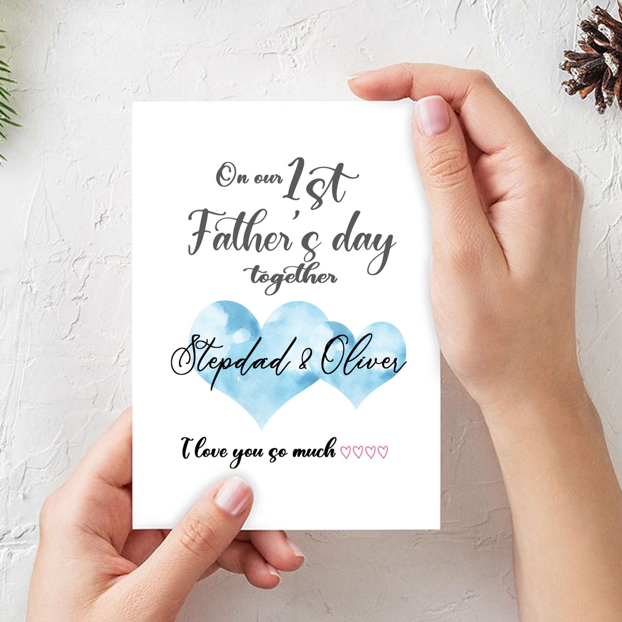 Personalized Happy 1st Fathers Day Card, Fathers Day Card for Muslim Daddy, On Our First Father's Day Card, Heart Father's Day Card
