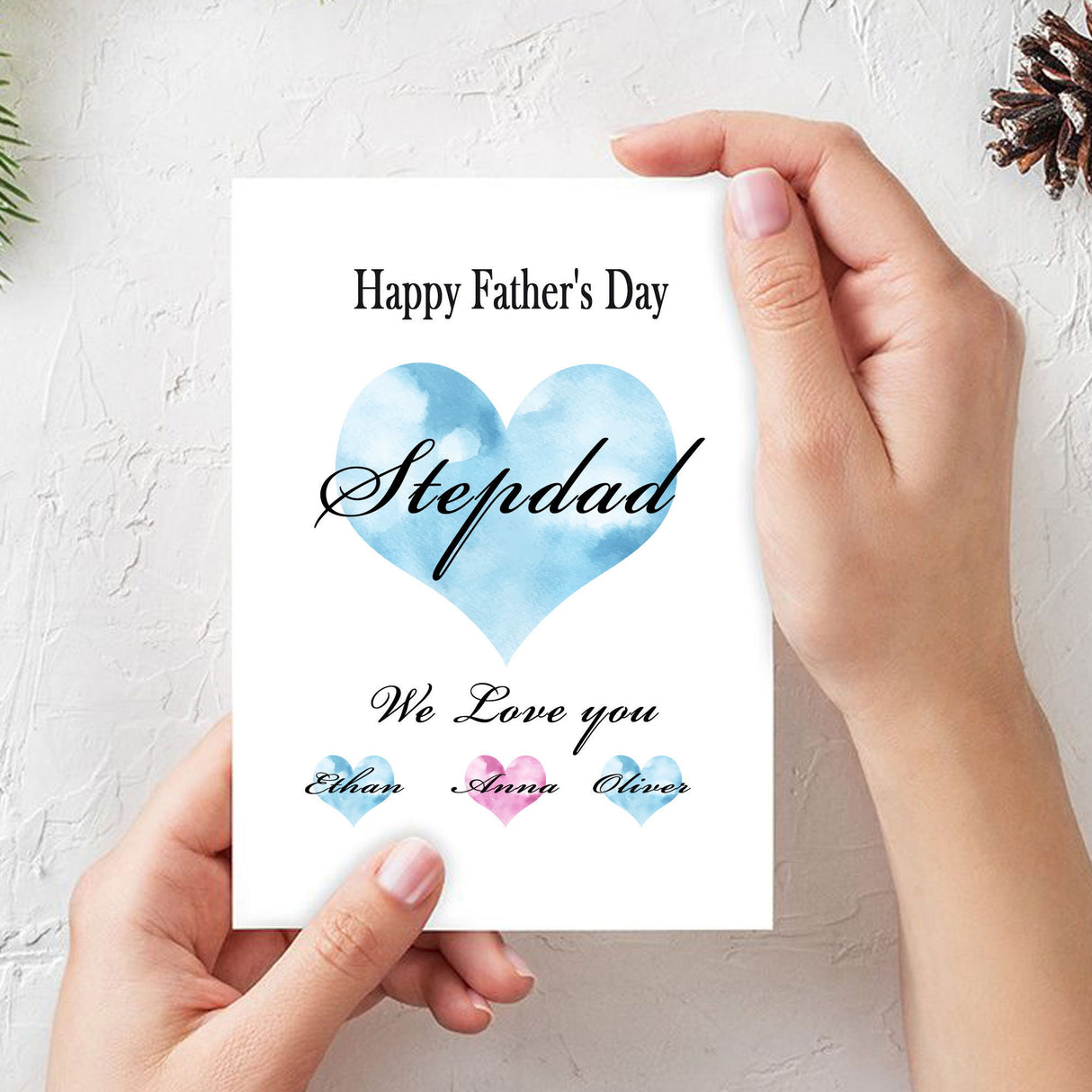 Father's Day Card, Personalized Father's Day Card For Daddy, Happy Father's Day Card, Father and children, We love you daddy