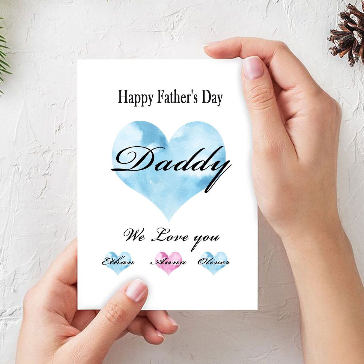 Father's Day Card, Personalized Father's Day Card For Daddy, Happy Father's Day Card, Father and children, We love you daddy