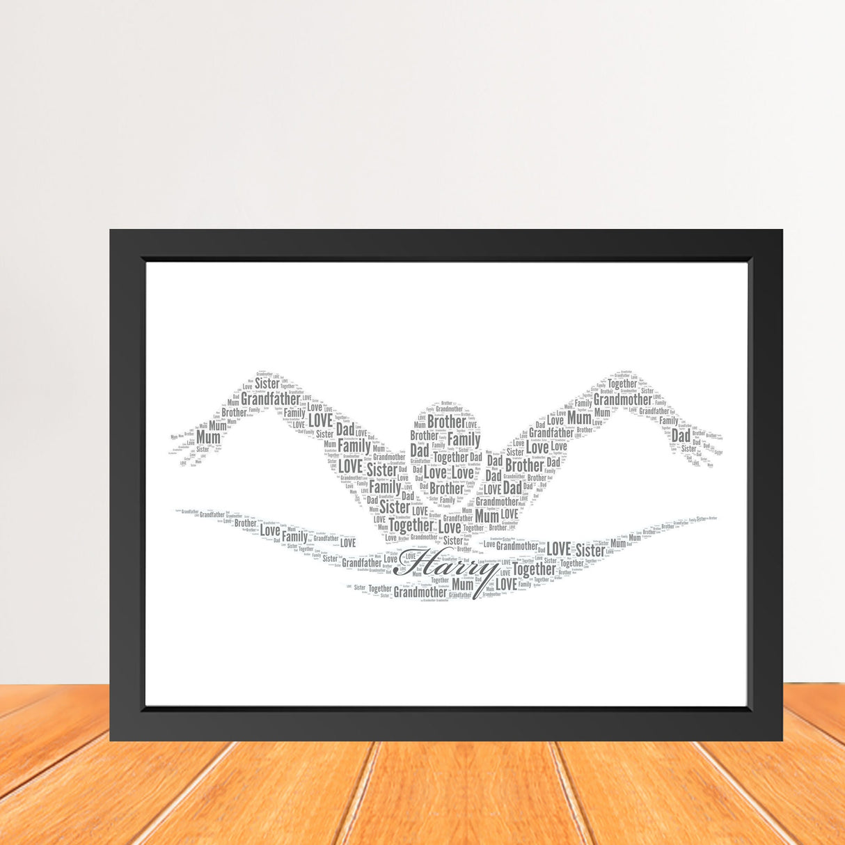 Personalised Swimming Word Art Print – Custom Swimmer Figure Word Cloud with Name – Framed Wall Art Gift for Birthday, Christmas, Mother’s Day, or Swimming Enthusiasts