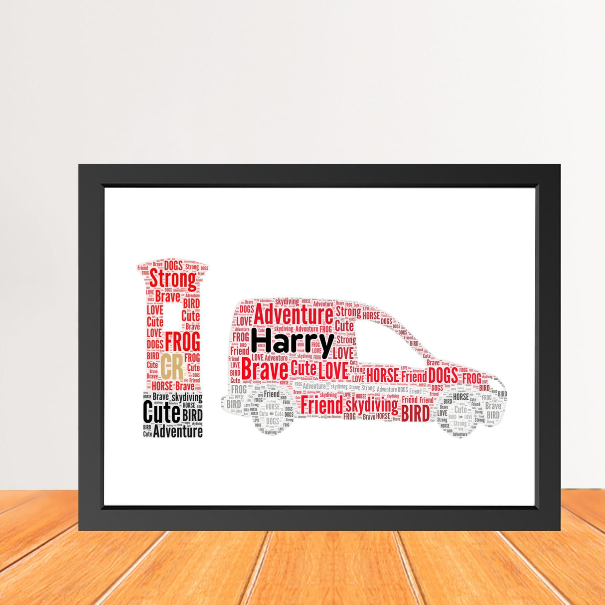 Personalised Royal Mail Van Letterbox Word Art Print