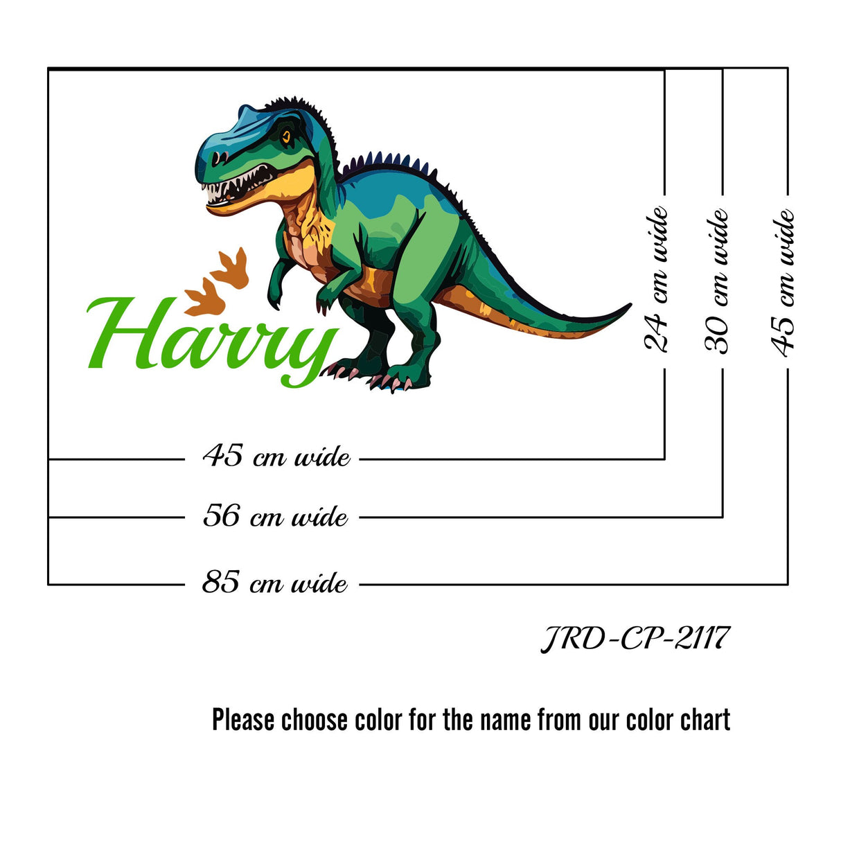 Personalised dinosaur name wall stickers for kids room, dinosaur Custom name wall decal Tyrannosaurus Rex wall sticker