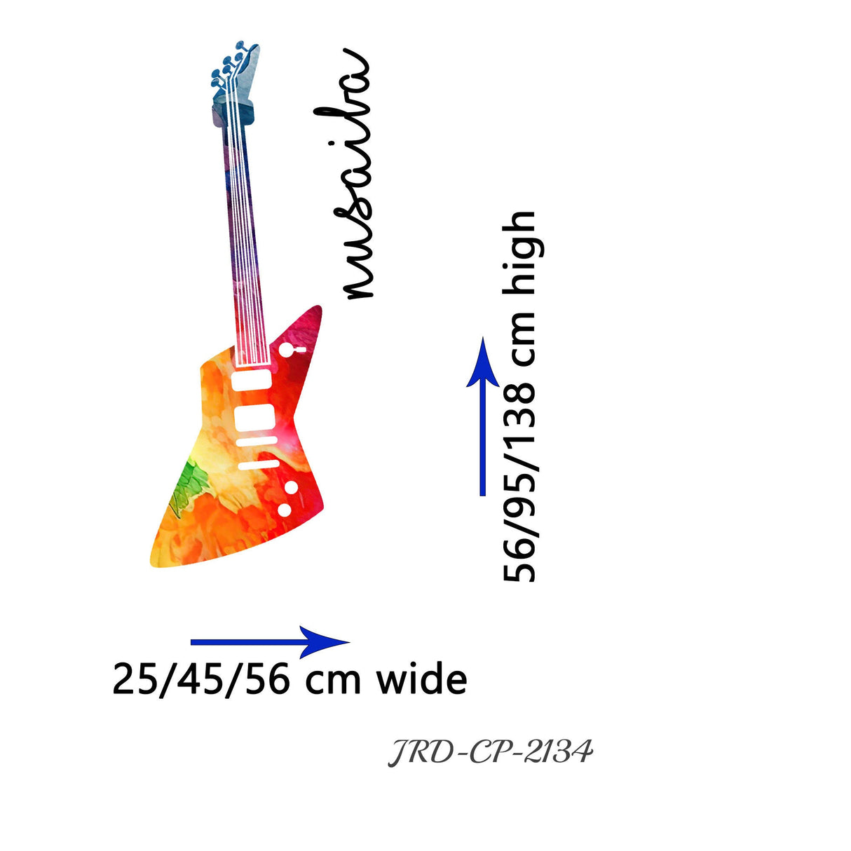 Personalised Guitar Wall stickers, Paint splash custom name Electric Guitar wall decals, music studio, office, removable decor
