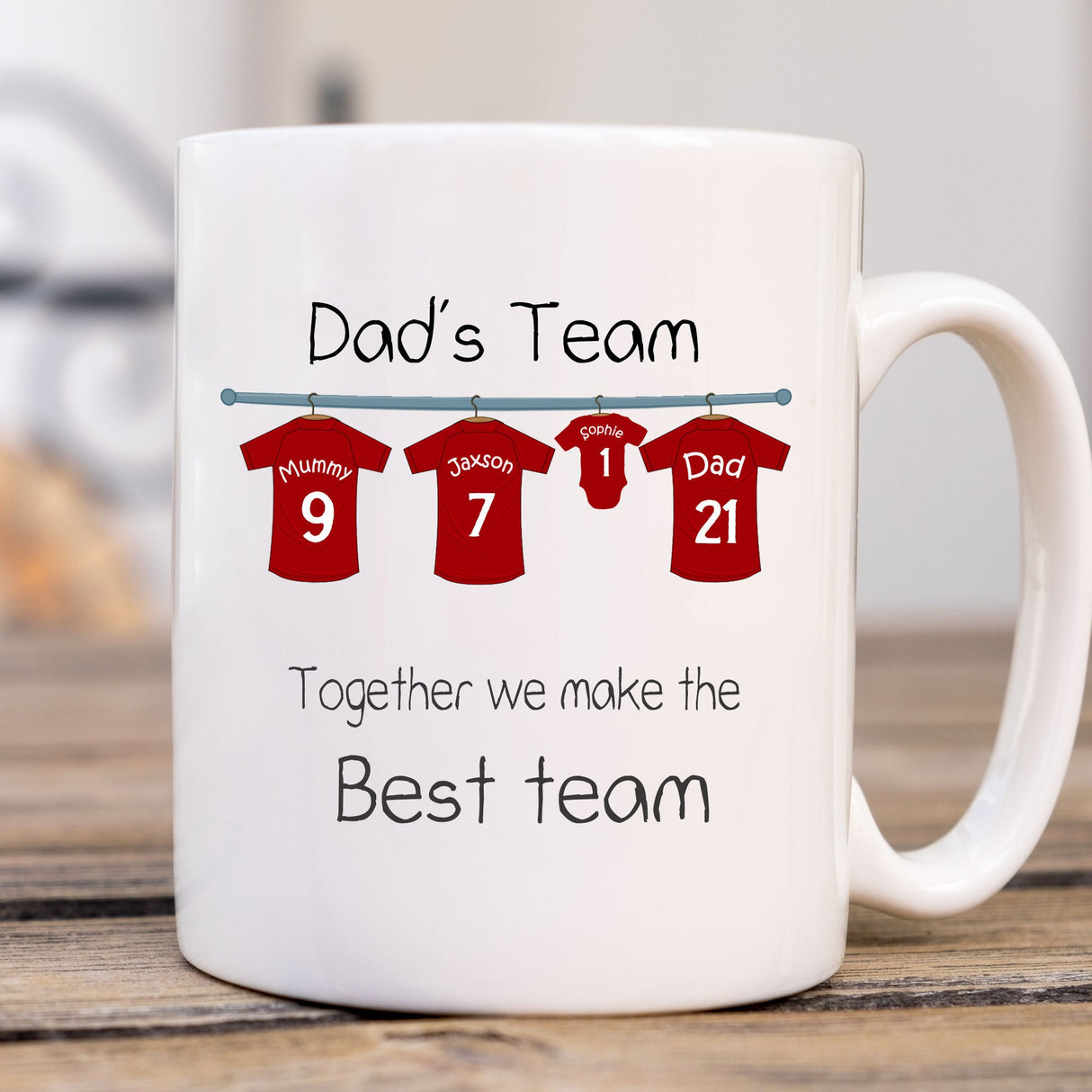 Personalised Father's Day Football Team Mug