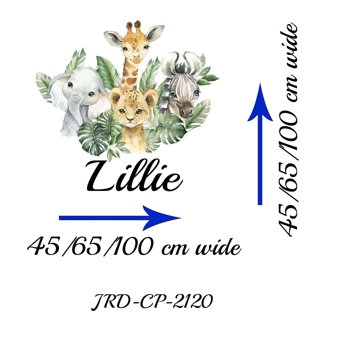 Personalised Safari Jungle Theme Nursery Stickers