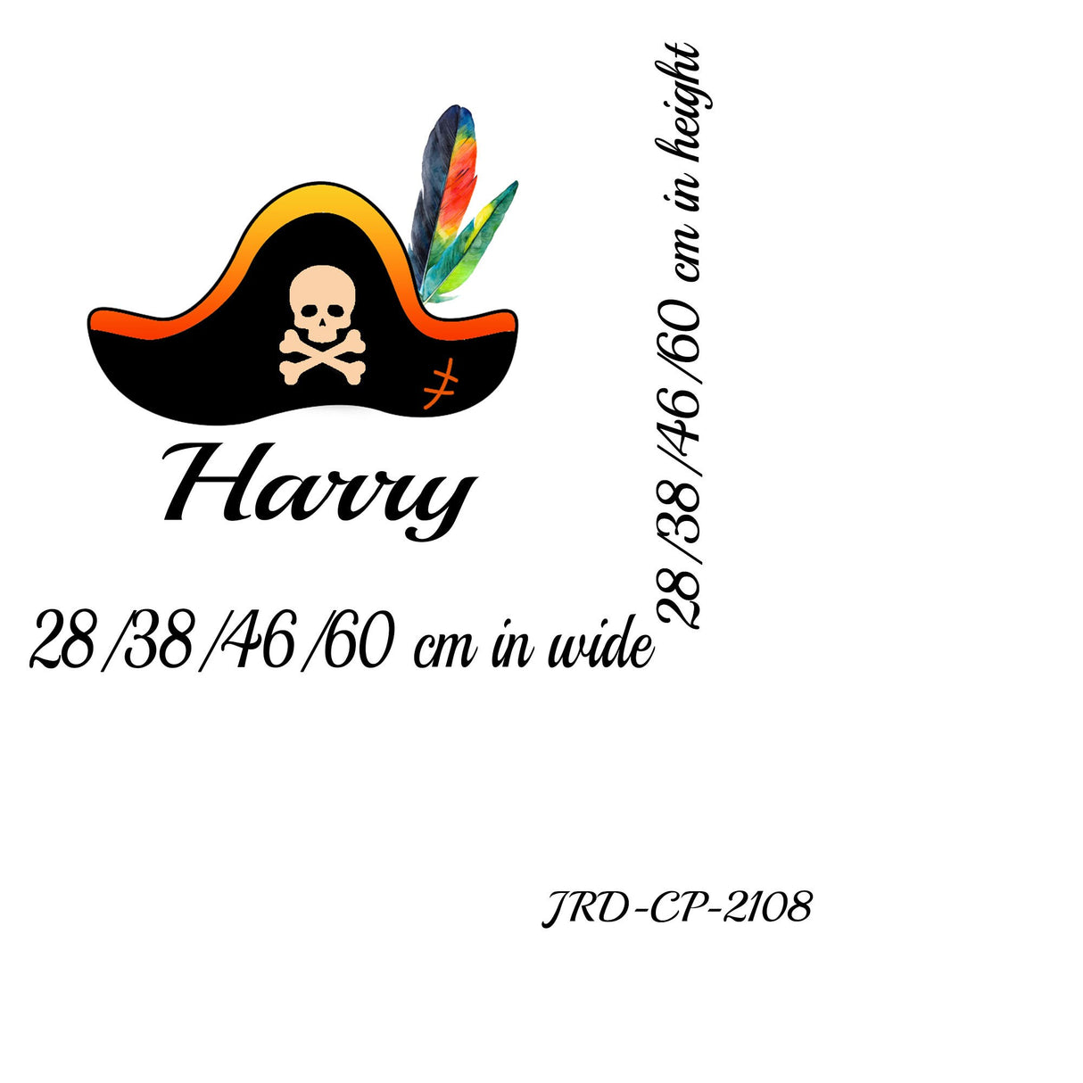 Personalised Pirate wall stickers for boys and girls, Pirate hat wall stickers for kids, Custom name wall decal, Nursery wall art stickers