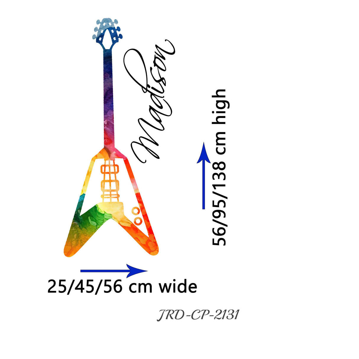 Personalised Guitar Wall stickers, Paint splash custom Electric Guitar wall decals, music studio, office, removable Vinyl Wall decor