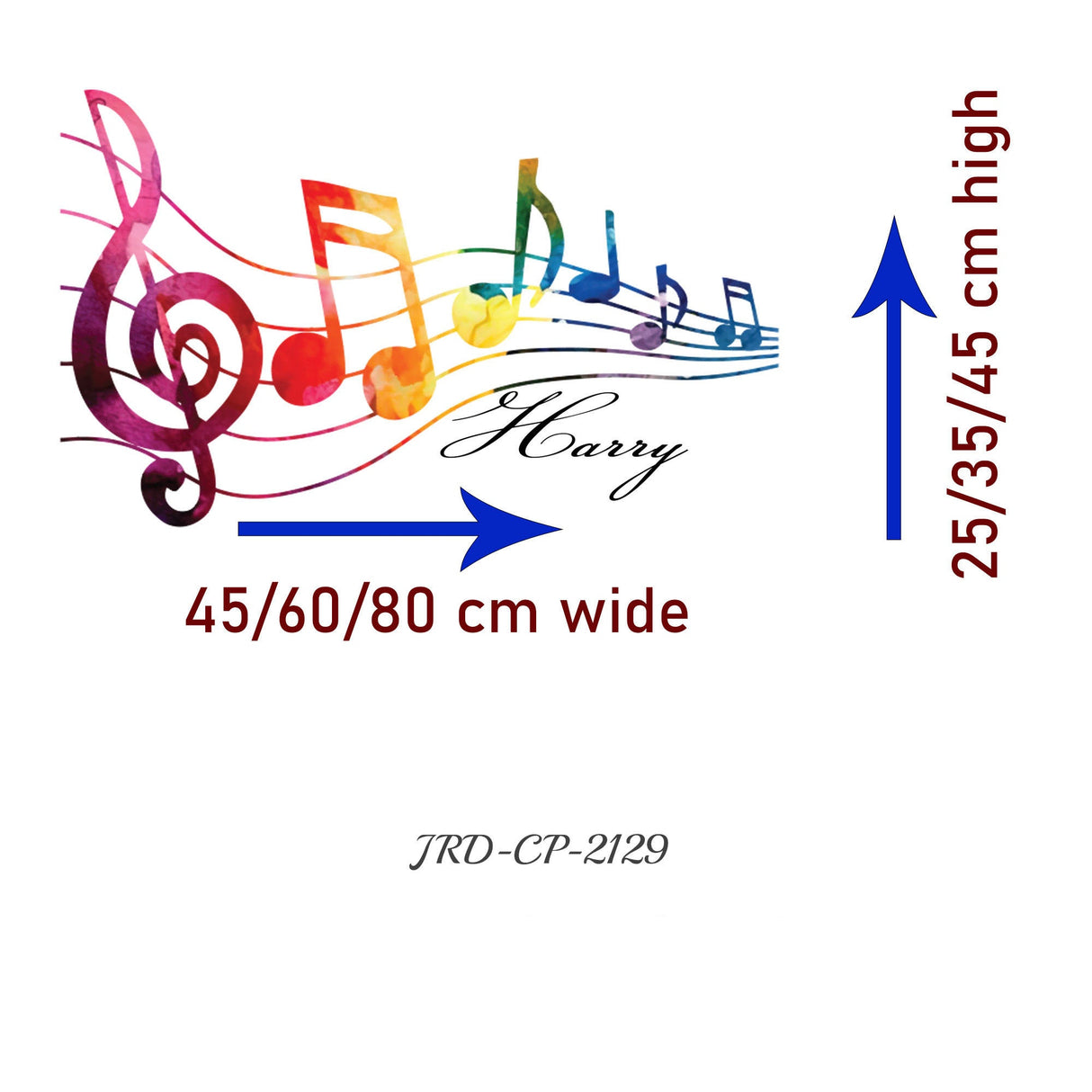 Music Notes Wall stickers vinyl Personalised Name Music wall art decals, removable Vinyl Studio, office, Home decor