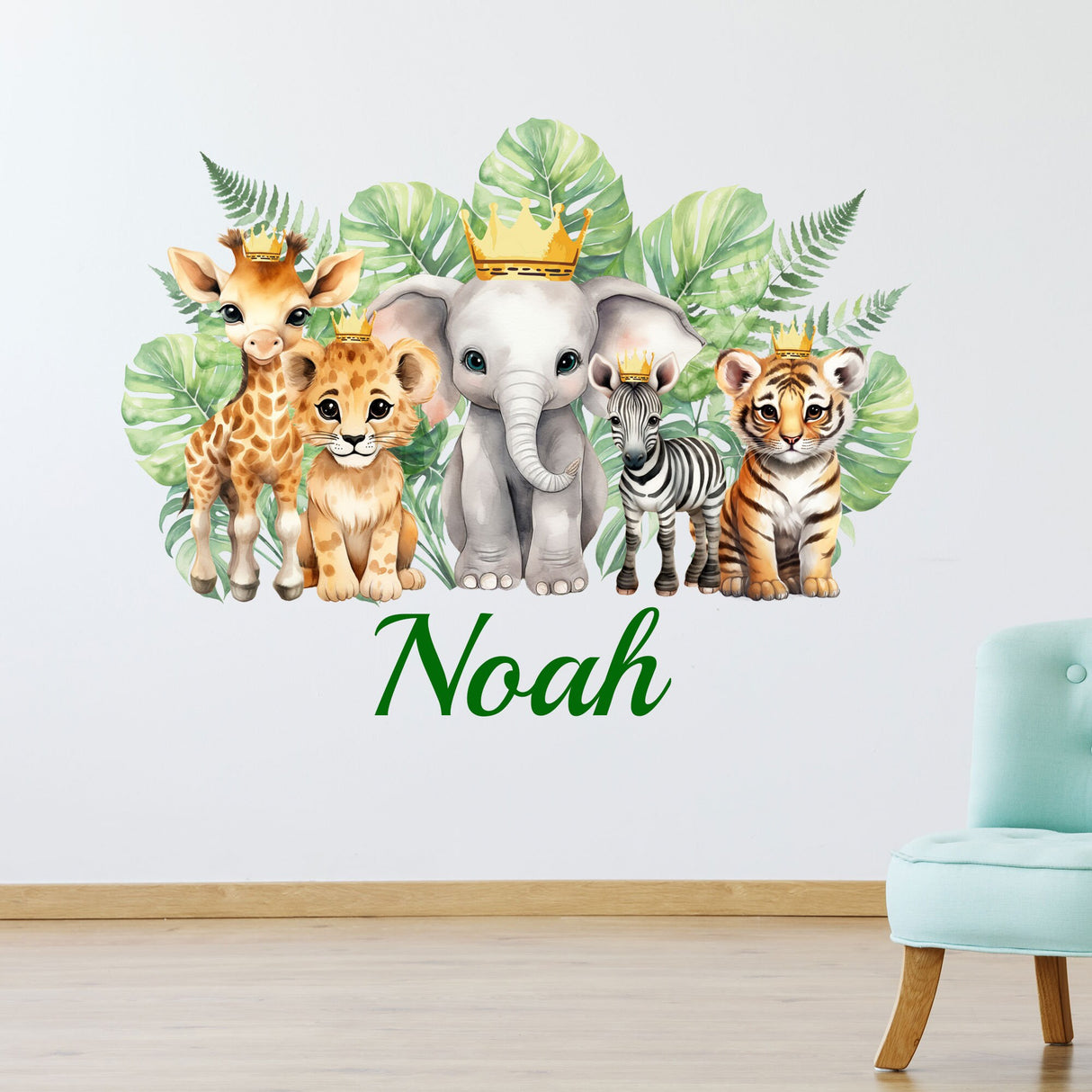Personalised Name Safari wall Stickers bedroom