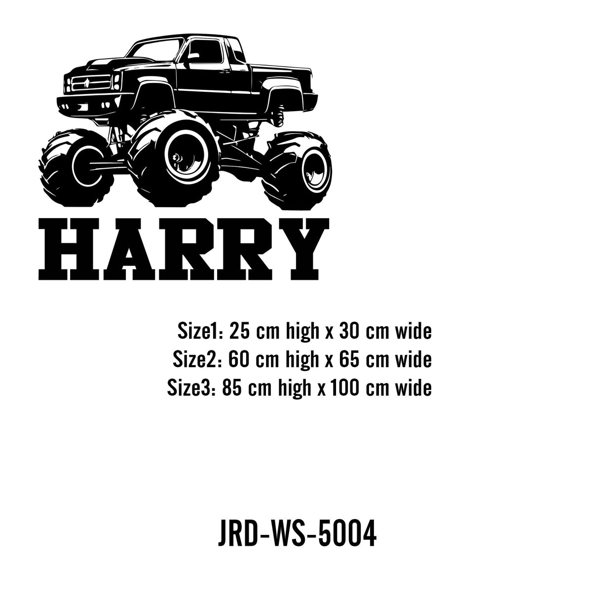 Monster Truck Personalised Name Wall Stickers