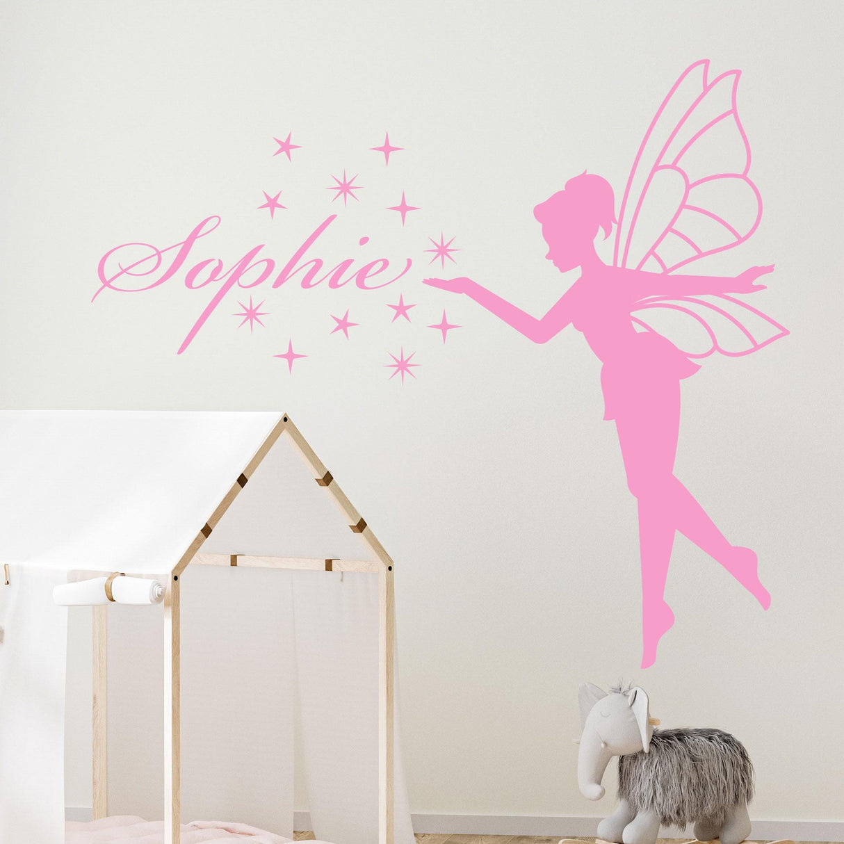 Personalised Name Fairy wall decals, fairy wall stickers for baby girls' nursery, Nursery, Playroom Home Decor, Custom Girls' Bedroom Decal
