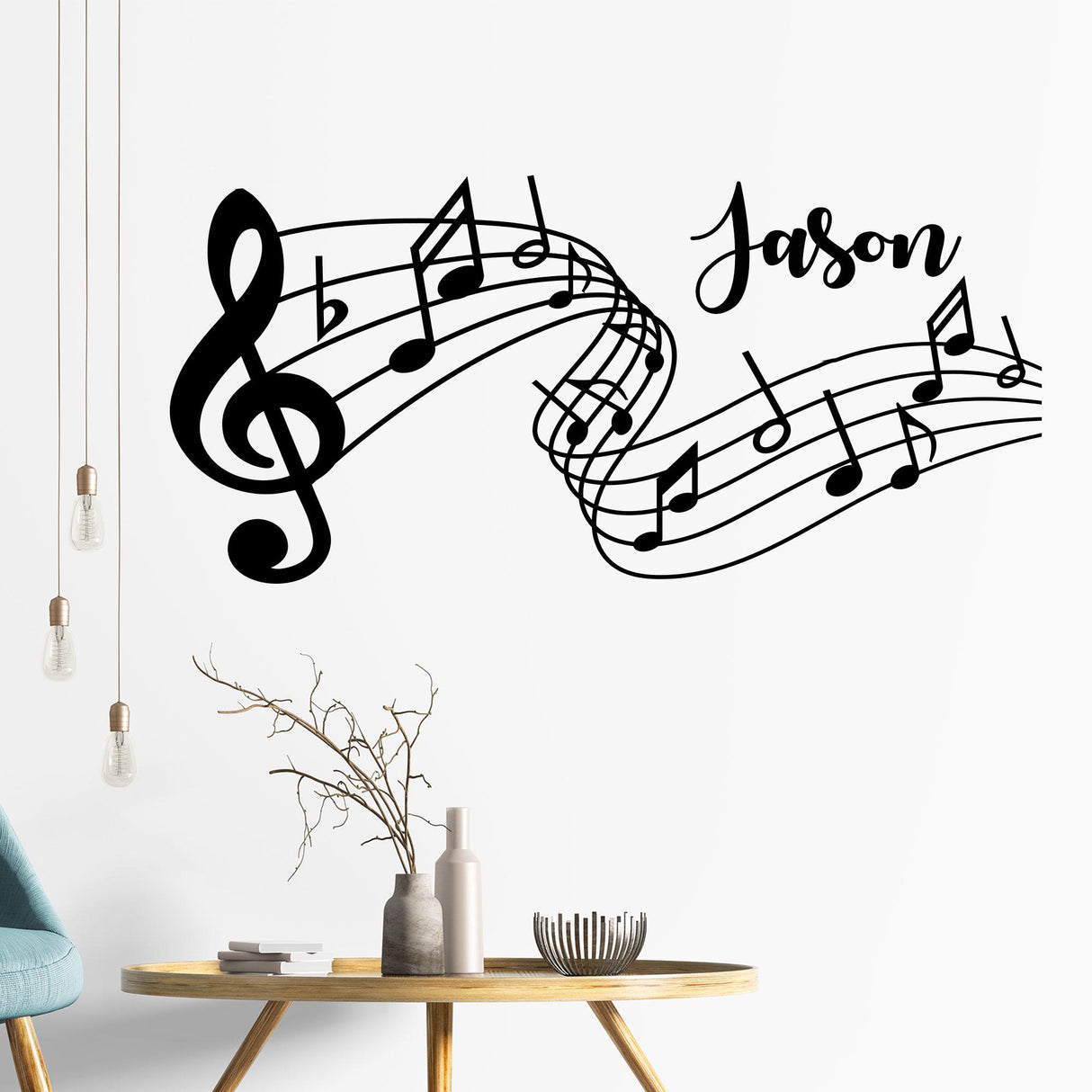 Music Notes Wall Stickers Personalised Name