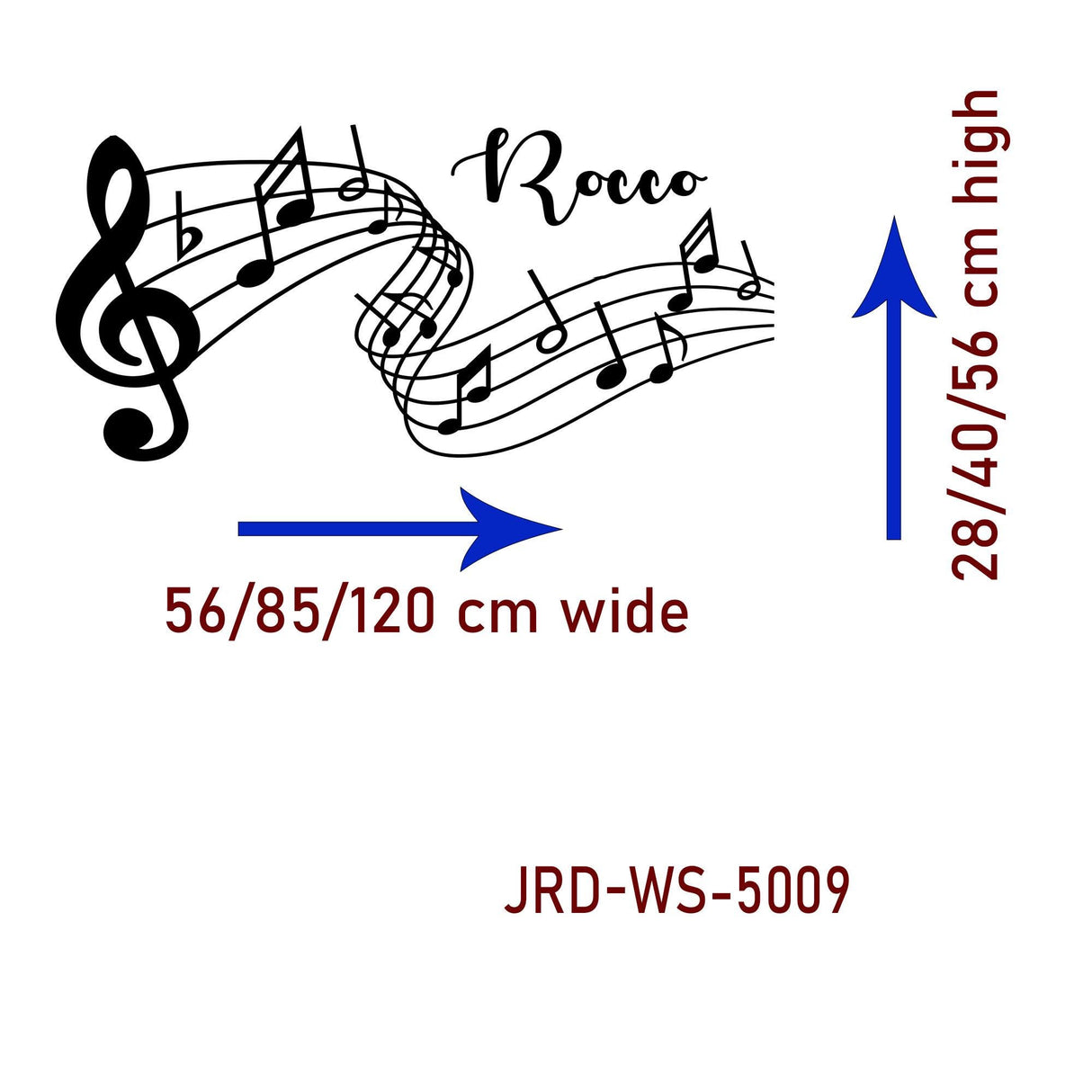 Music Notes Decals Personalised Name