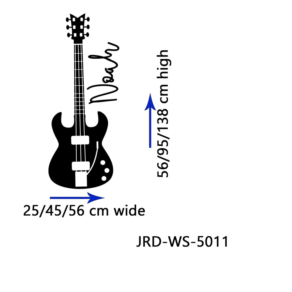 Personalised Guitar Wall stickers, Personalised Guitar Wall stickers, Custom Boy name Guitar decals, music studio, Office Decor