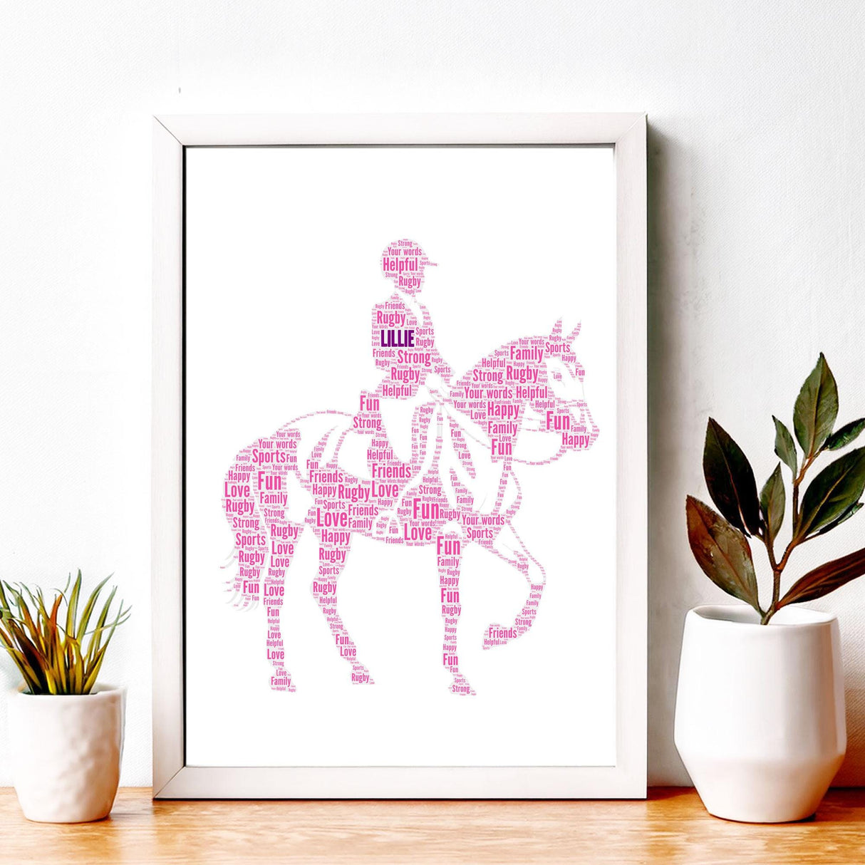 Personalised Female Equitation Word Art Frame