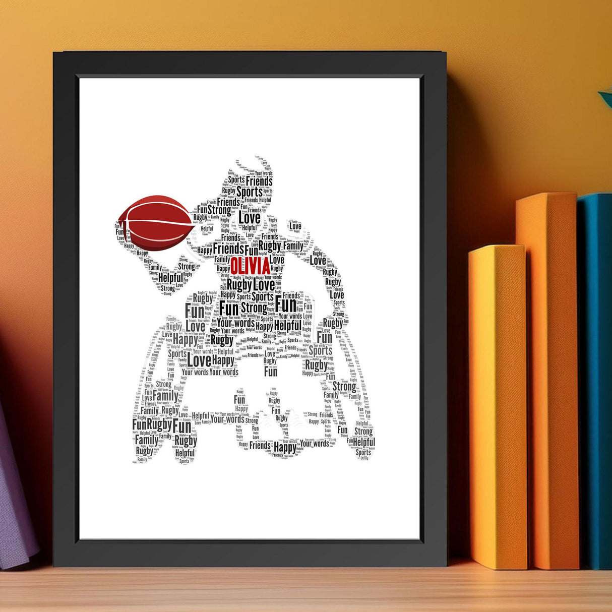 Personalised Female Wheelchair Rugby Word Art Print gift