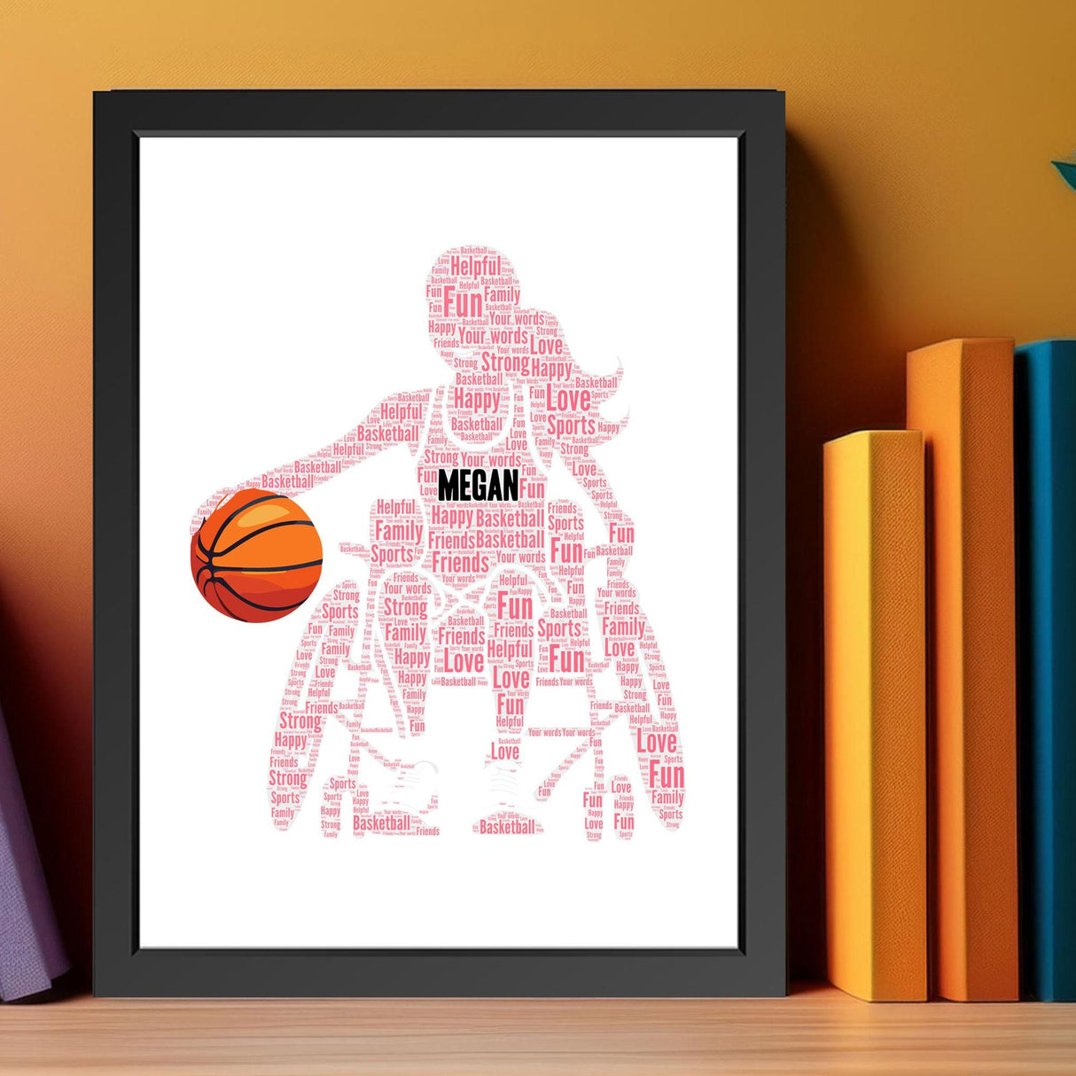 Personalised Paralympics Female Basketball Word Art Frame