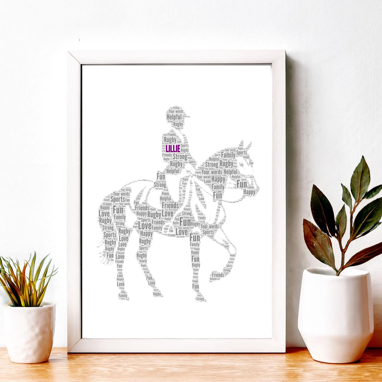 Personalised Female Equitation Word Art Frame