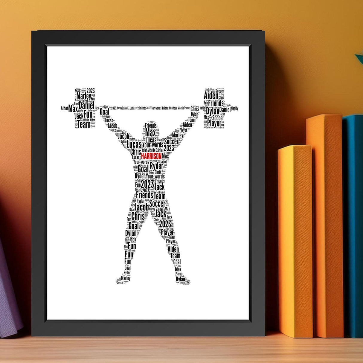 Personalised Weight Lifter Word Art Frame Print