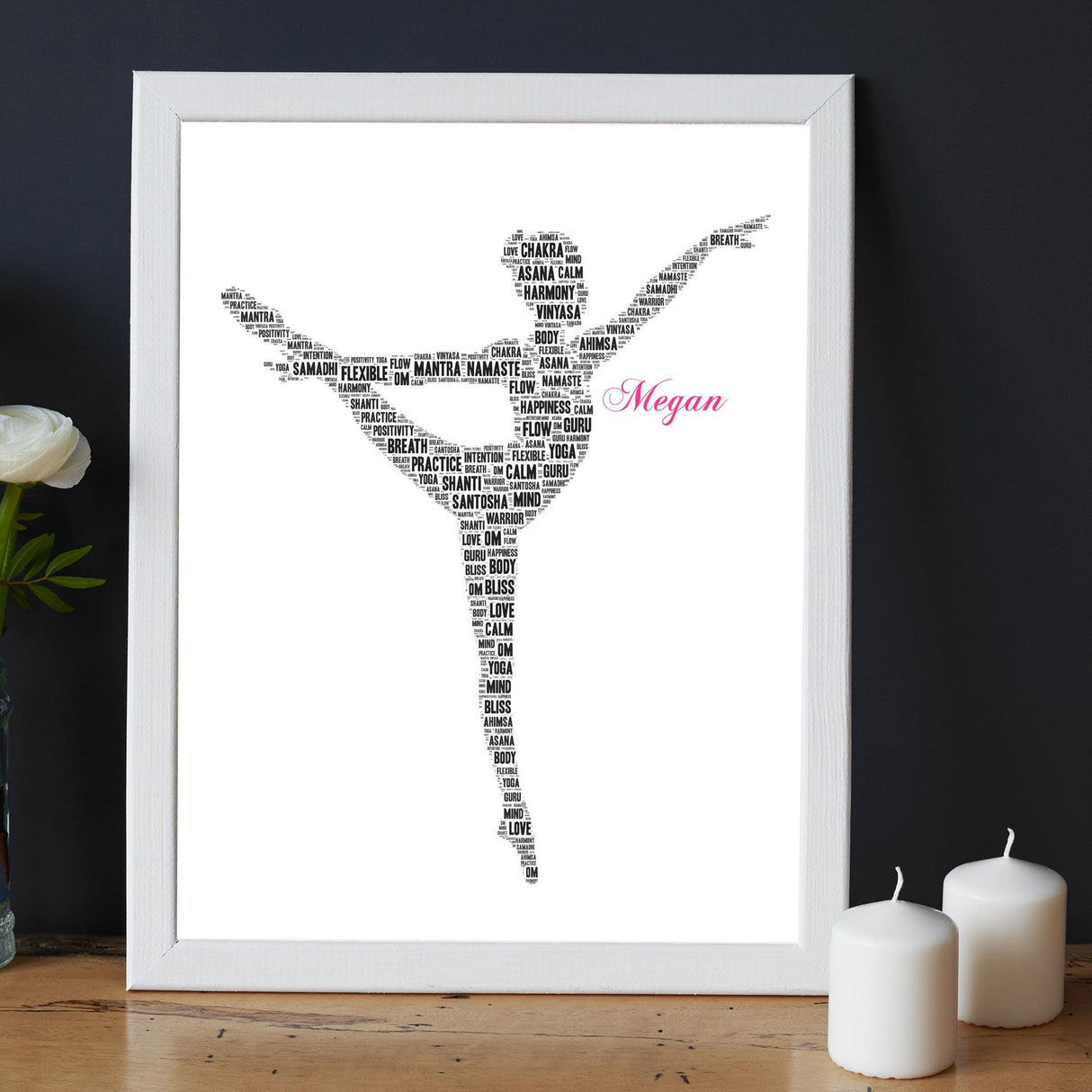 Personalised Gymnastics Figure Word Art Frame