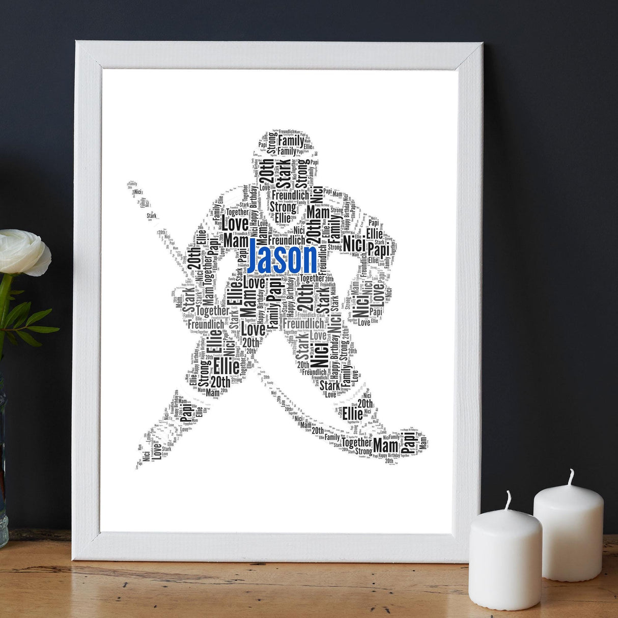 Personalised Ice Hockey Word Art frame Print