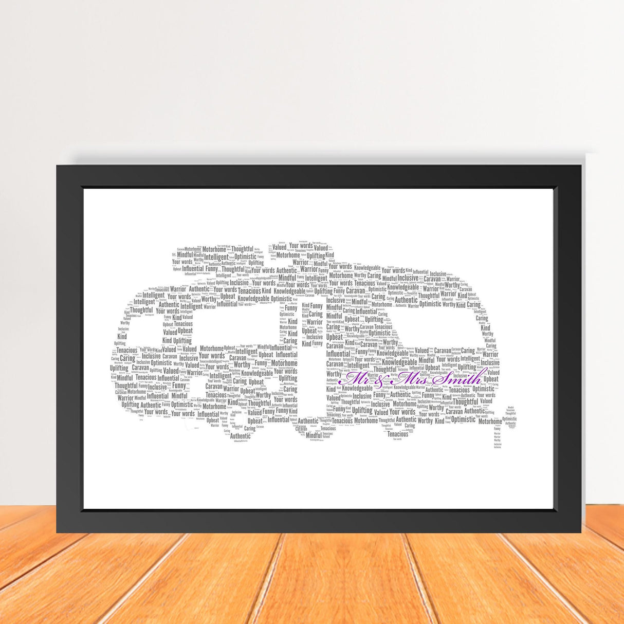 Caravan Word Art Frame custom gifts