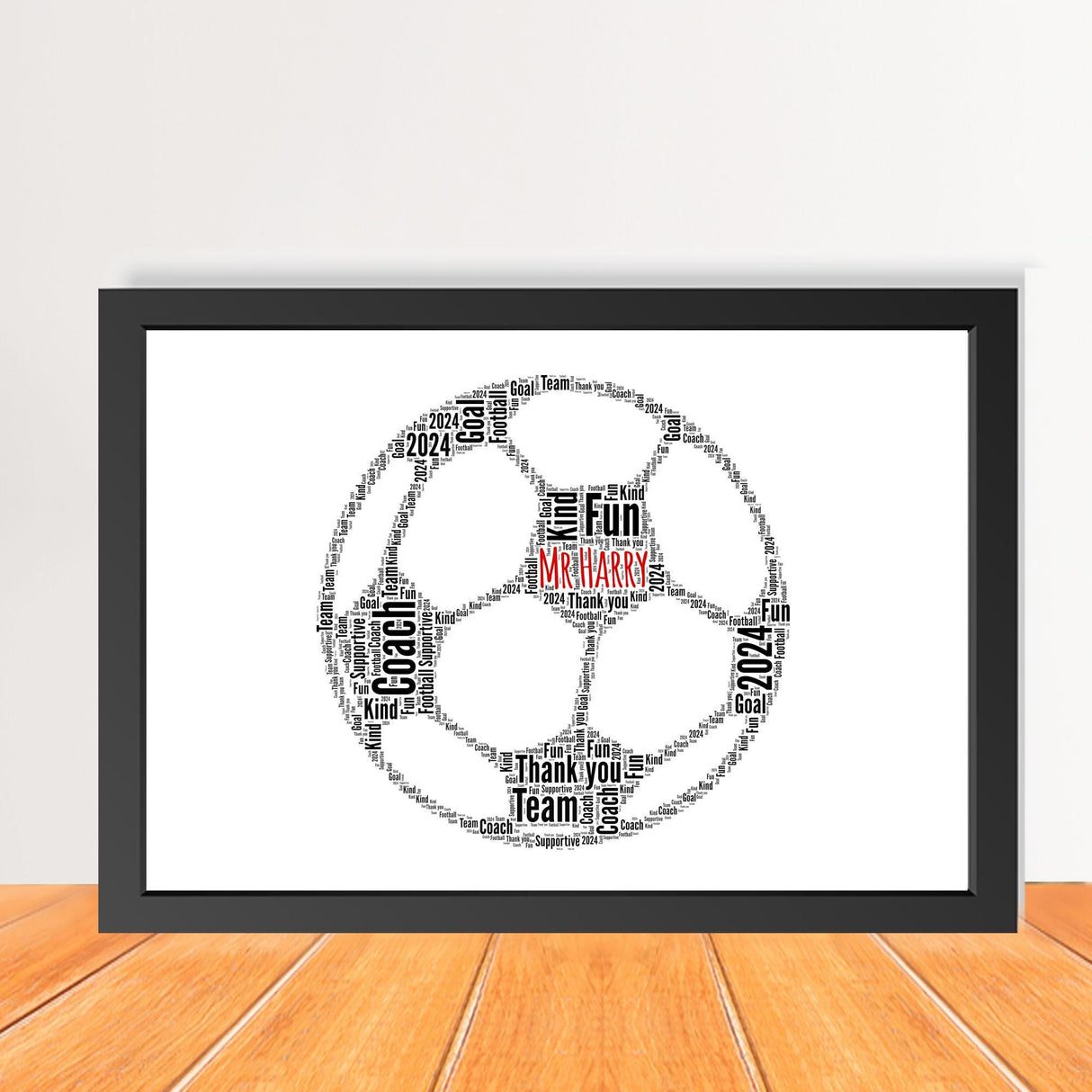 Personalised Football word Art Frame Print