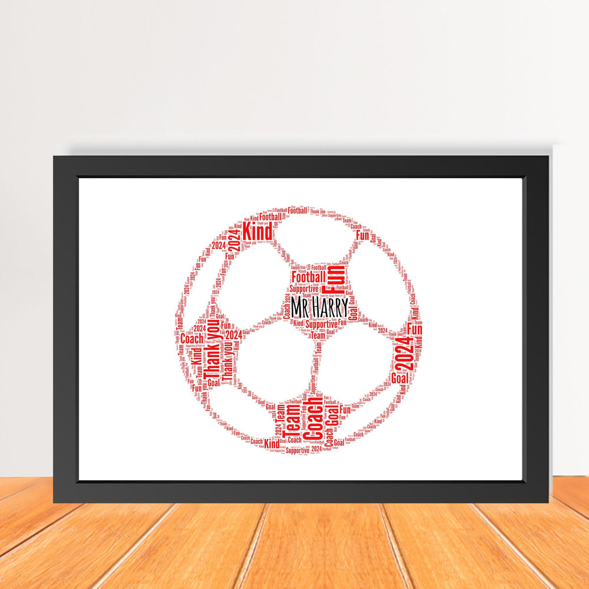 Personalised Football word Art Frame Print