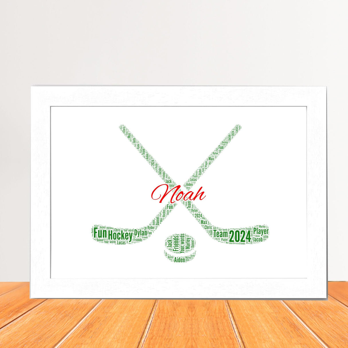Personalised Field Hockey Word Art Gift