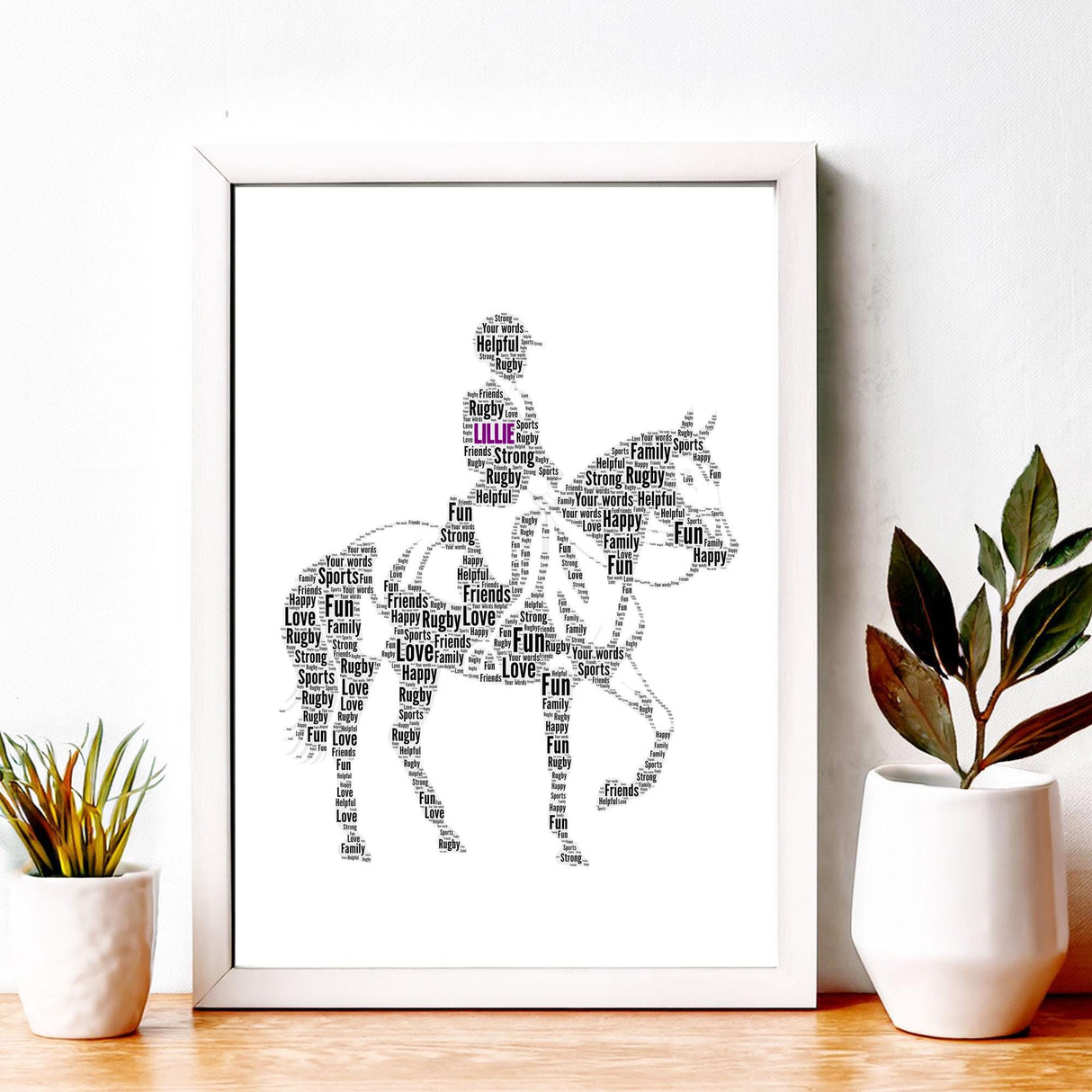 Personalised Female Equitation Word Art Frame