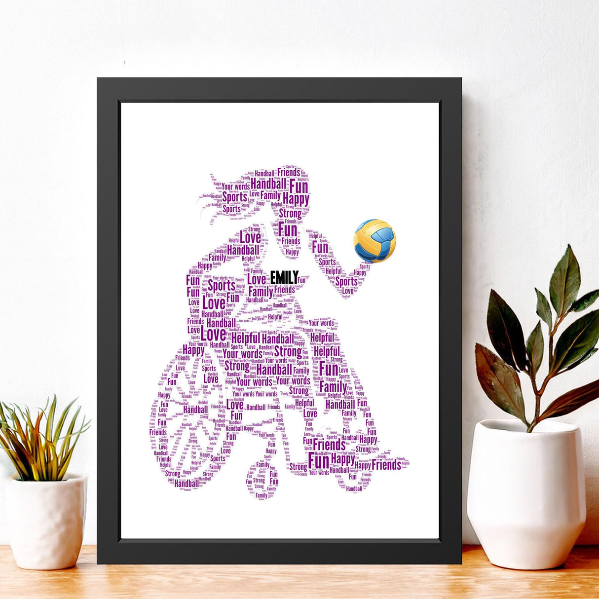 Personalised Paralympics Female Handball Word Art Print