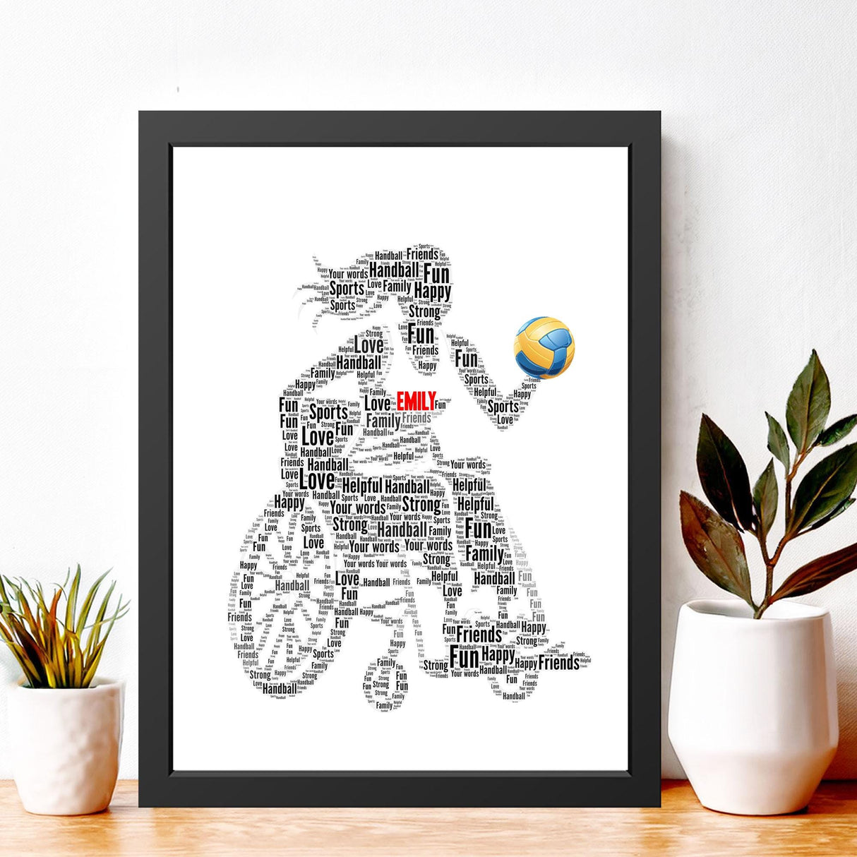 Personalised Paralympics Female Handball Word Art Print
