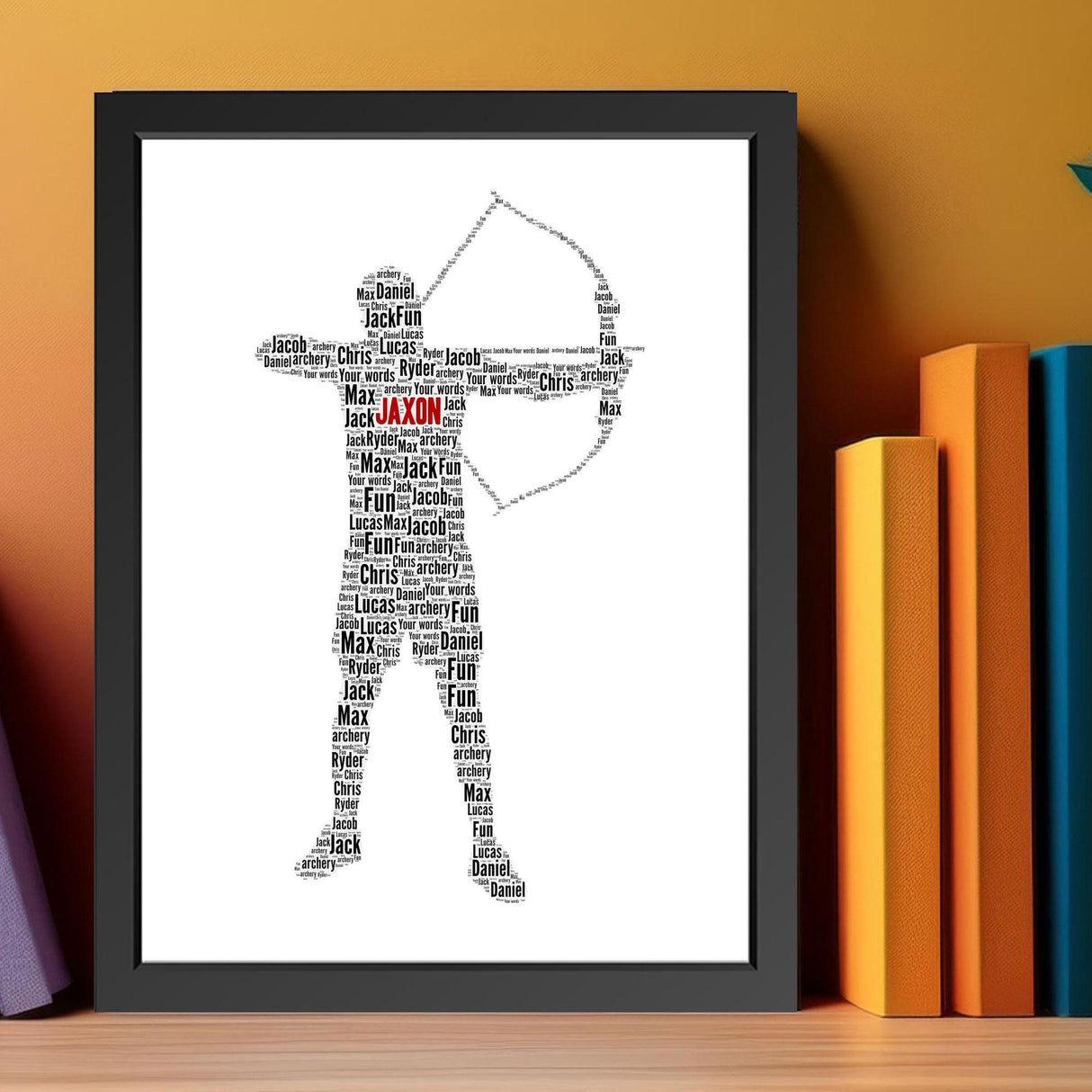 Personalised Archery Word Art Print gift