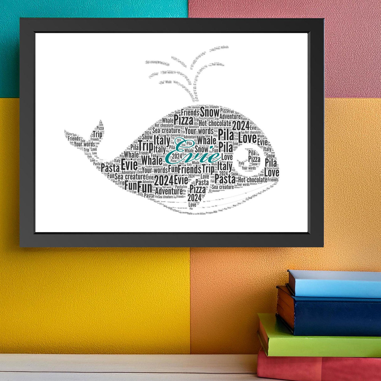 Personalised Whale Gifts Word Art Wall Print, Custom Killer Whale Wall Art print