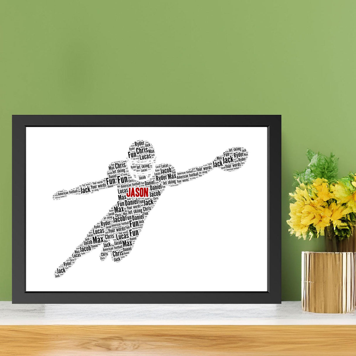 Word Cloud Wall Art - Football Wall Art - For Son Dad Uncle Brother Husband