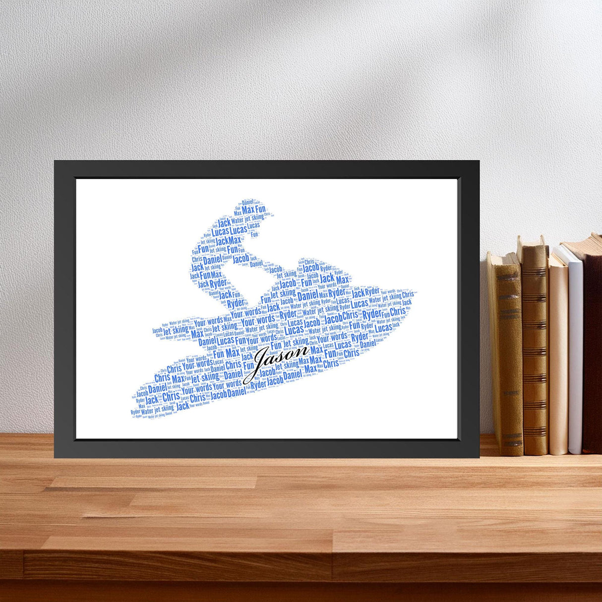Custom Jet Ski Figures, Water Sports word cloud Print frame