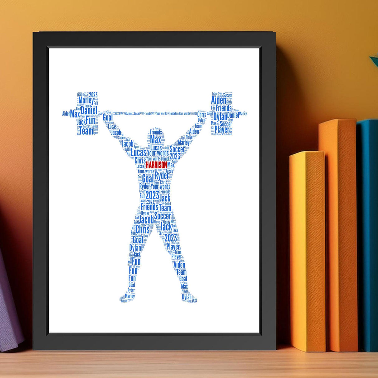 Personalised Weight Lifter Word Art Frame Print