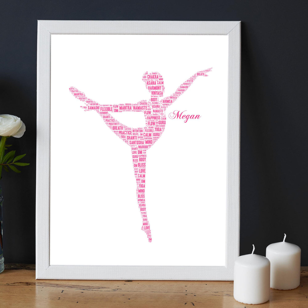 Personalised Gymnastics Figure Word Art Frame