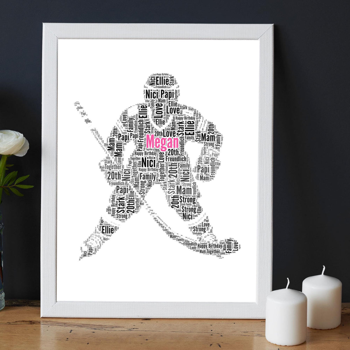 customized name Ice Hockey Word Art frame Print