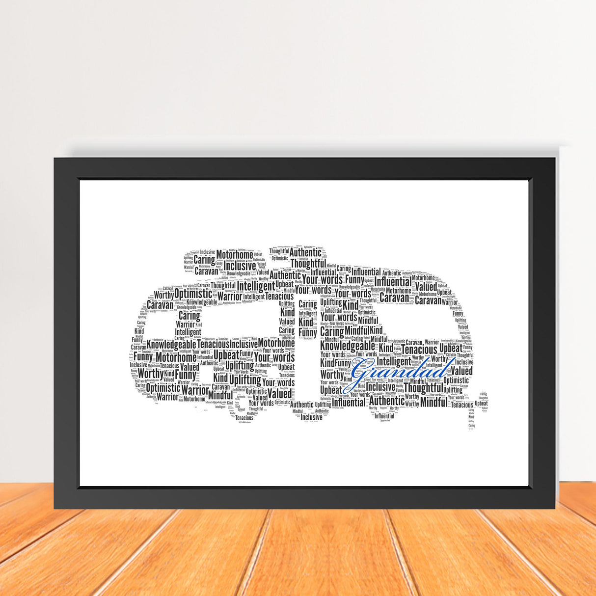 Caravan Word Art Frame Personalised gifts