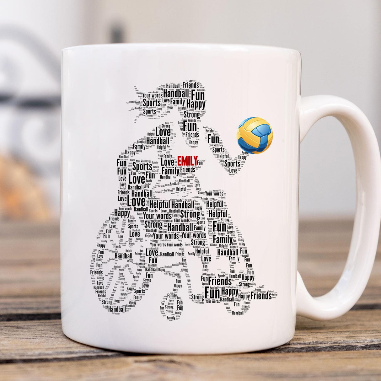 Custom Handball Paralympics Figure Birthday Mother's Day, Christmas gifts Mug