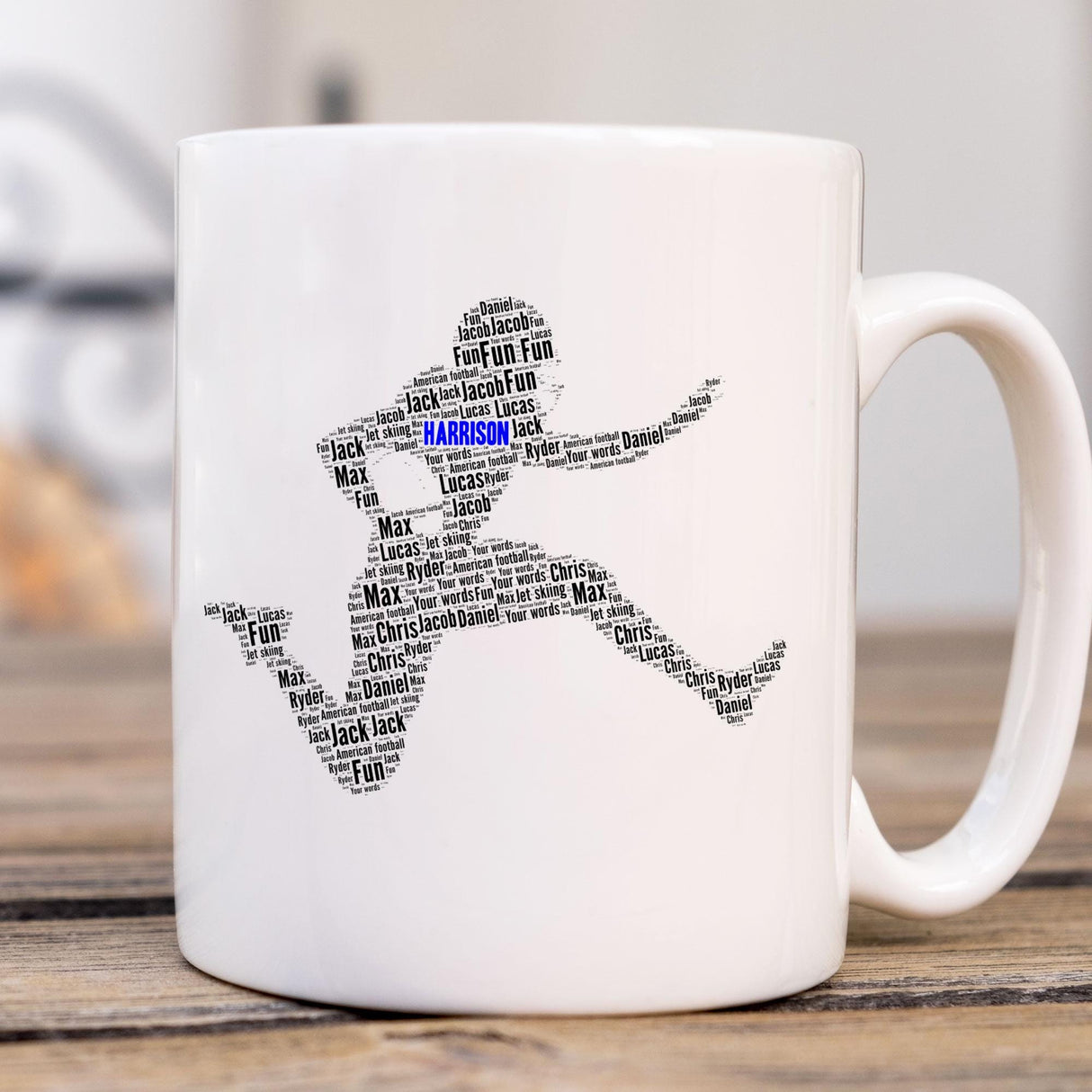 Personalised American football Birthday Card, word art Cards, For Her, Him, Boys, Girls, Kids - Daughter, Son, Father, A5 greeting cards