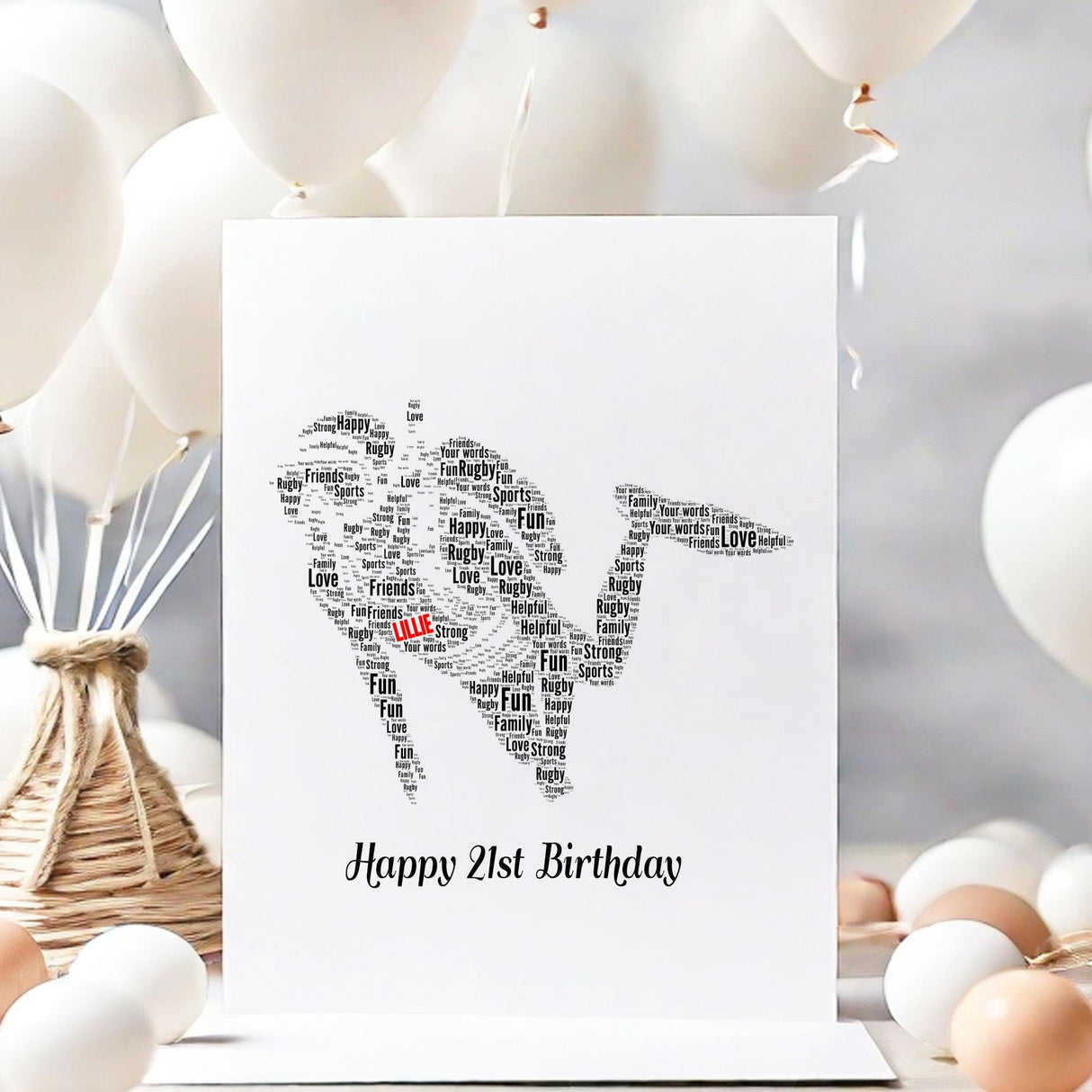 Personalized Scuba diving Word art Birthday Number Card, Custom Underwater diving word cloud greeting cards A5 size envelopes