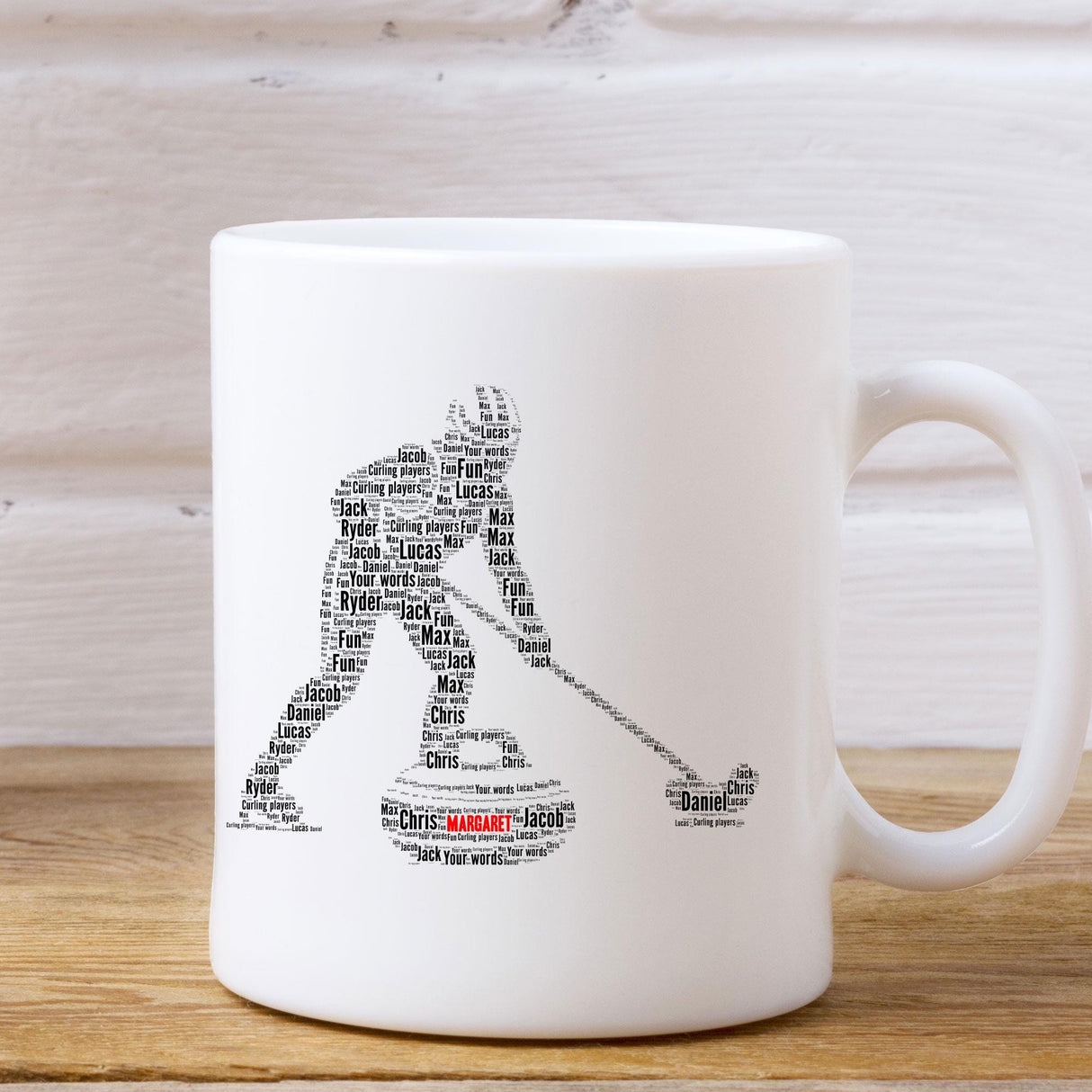 Personalised Curling Sport Word Art Printed Mug
