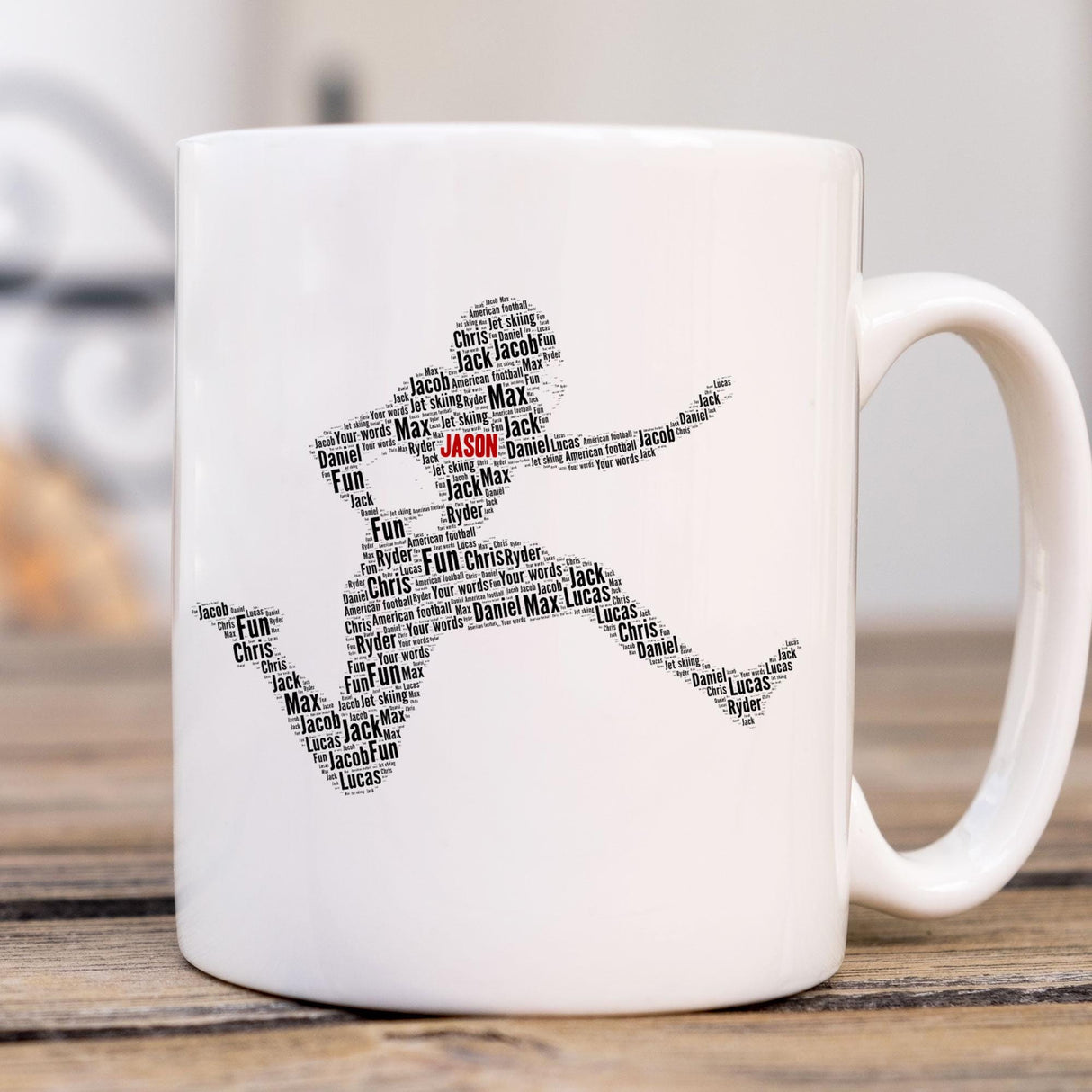 Personalised American football Birthday Card, word art Cards, For Her, Him, Boys, Girls, Kids - Daughter, Son, Father, A5 greeting cards